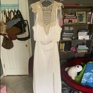 Emerald Sundae off white long dress.